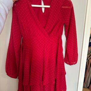 Red Long Sleeve Dress